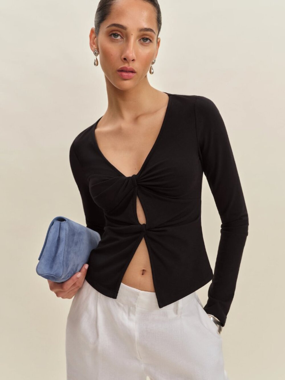 Reformation Silas knit top - Black